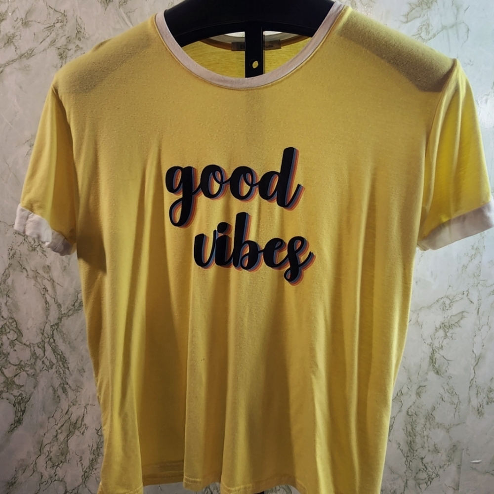 Elsie & Zoey Good Vibes Ringer Tee